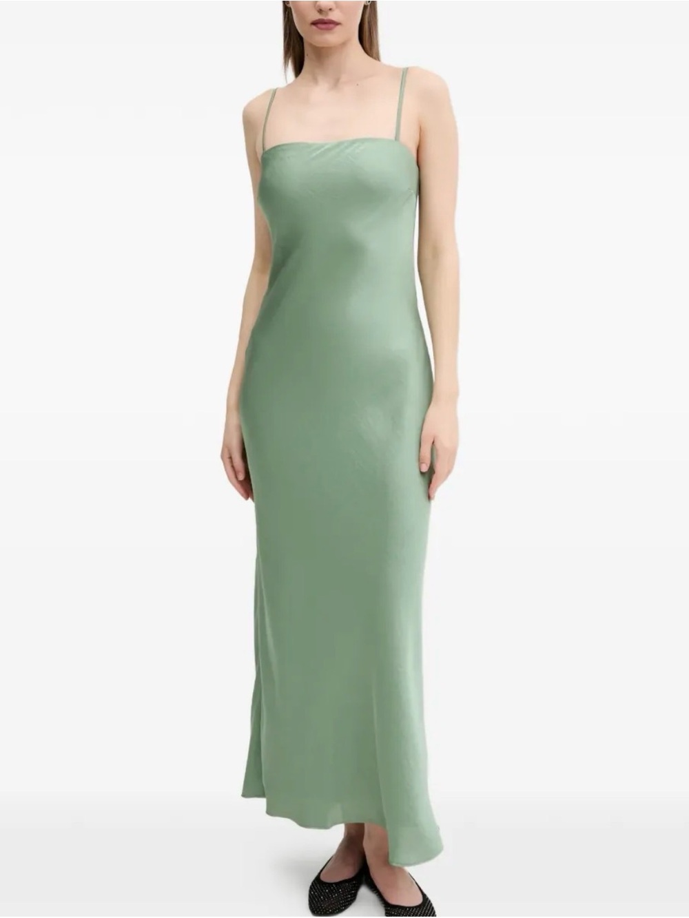 Abercrombie & Fitch Green Slip Maxi Dress with Spaghetti Straps size XL - Picture 1 of 11